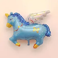 BAH 10pcs Mini Flying Horse Unicorn Foil Balloons Kids Birthday Party Decor Blue-thumb2