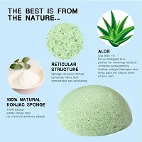 BAH Konjac Facial Exfoliating Sponges Natural Face Wash Cleaning Puff Green-thumb1