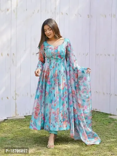 Bollywood Designer Stylish Digital Printed Anarkali Dress With Dupatta For Function Wear-thumb3