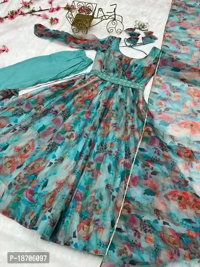 Bollywood Designer Stylish Digital Printed Anarkali Dress With Dupatta For Function Wear-thumb5
