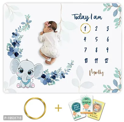 Digital Printed Baby Milestone Blanket For 1 to 12 Month-thumb0