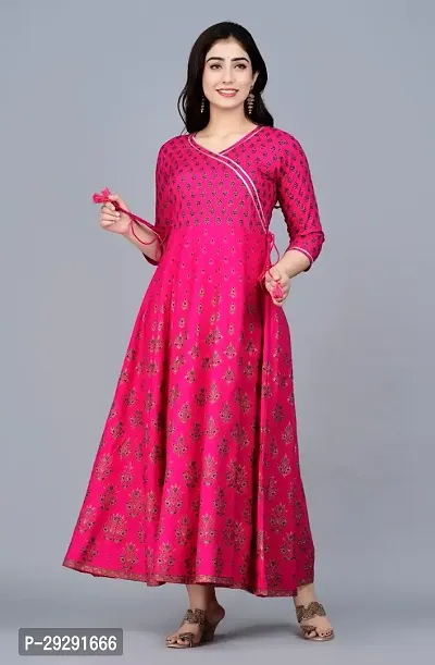 Women Viscose Rayon Anarkali Kurta-thumb4