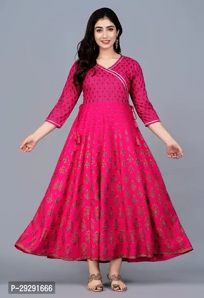 Women Viscose Rayon Anarkali Kurta-thumb3