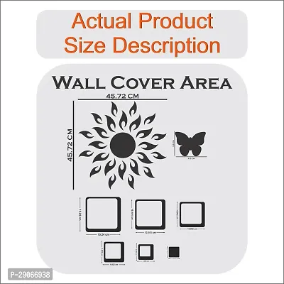 Classic Sun 12 Square Golden 20 Butterfly-Cp314 Acrylic Mirror Wall Sticker|Mirror For Wall|Mirror Stickers For Wall|Wall Mirror|Flexible Mirror|3D Mirror Wall Stickers|Wall Sticker Cp-840-thumb4