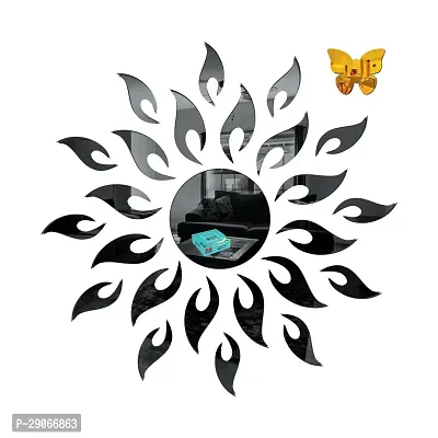 Classic Sun Black 10 Butterfly-Cp242 Acrylic Mirror Wall Sticker|Mirror For Wall|Mirror Stickers For Wall|Wall Mirror|Flexible Mirror|3D Mirror Wall Stickers|Wall Sticker Cp-768-thumb0