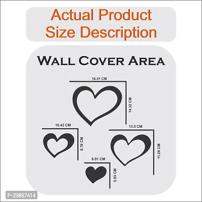 Classic 16 Love Heart Black-Cp665 Acrylic Mirror Wall Sticker|Mirror For Wall|Mirror Stickers For Wall|Wall Mirror|Flexible Mirror|3D Mirror Wall Stickers|Wall Sticker Cp-1191-thumb2