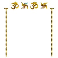 Classic 2 Om 2 Swastik 80 Dot Golden Acrylic Mirror Wall Sticker|Mirror For Wall|Mirror Stickers For Wall|Wall Mirror|Flexible Mirror|3D Mirror Wall Stickers|Wall Sticker Cp-304-thumb1