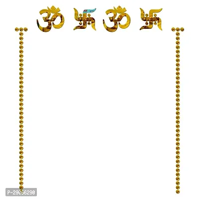 Classic 2 Om 2 Swastik 80 Dot Golden Acrylic Mirror Wall Sticker|Mirror For Wall|Mirror Stickers For Wall|Wall Mirror|Flexible Mirror|3D Mirror Wall Stickers|Wall Sticker Cp-304-thumb2