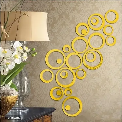 Classic 30 Rings And Dots Golden-Cp428 Acrylic Mirror Wall Sticker|Mirror For Wall|Mirror Stickers For Wall|Wall Mirror|Flexible Mirror|3D Mirror Wall Stickers|Wall Sticker Cp-954-thumb0