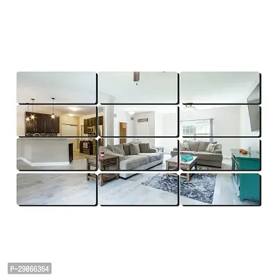 Classic 12 Frame Silver Acrylic Mirror Wall Sticker|Mirror For Wall|Mirror Stickers For Wall|Wall Mirror|Flexible Mirror|3D Mirror Wall Stickers|Wall Sticker Cp-355-thumb2