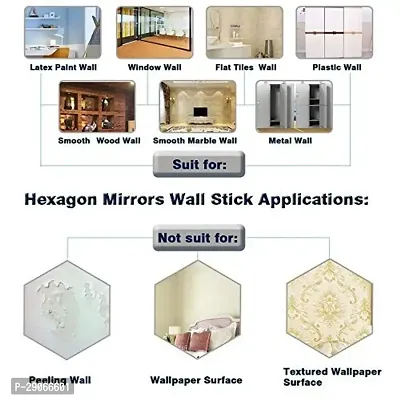 Classic 7 Hexagon 10 Butterfly Silver Acrylic Mirror Wall Sticker|Mirror For Wall|Mirror Stickers For Wall|Wall Mirror|Flexible Mirror|3D Mirror Wall Stickers|Wall Sticker Cp-520-thumb5