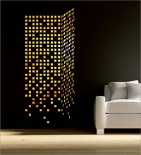 Classic 100 Square Golden Acrylic Mirror Wall Sticker|Mirror For Wall|Mirror Stickers For Wall|Wall Mirror|Flexible Mirror|3D Mirror Wall Stickers|Wall Sticker Cp-440-thumb1