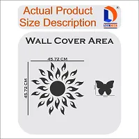 Classic Sun Flame Black With 20 Butterfly Golden Acrylic Mirror Wall Sticker|Mirror For Wall|Mirror Stickers For Wall|Wall Mirror|Flexible Mirror|3D Mirror Wall Stickers|Wall Sticker Cp-110-thumb3