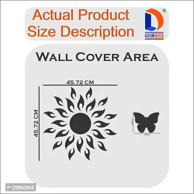 Classic Sun Flame Black With 20 Butterfly Golden Acrylic Mirror Wall Sticker|Mirror For Wall|Mirror Stickers For Wall|Wall Mirror|Flexible Mirror|3D Mirror Wall Stickers|Wall Sticker Cp-110-thumb4