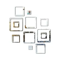 Classic 12 Square Silver-Cp484 Acrylic Mirror Wall Sticker|Mirror For Wall|Mirror Stickers For Wall|Wall Mirror|Flexible Mirror|3D Mirror Wall Stickers|Wall Sticker Cp-1010-thumb1