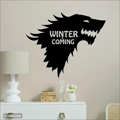 Classic Winter Is Coming Wall Sculptures, Wall Art, Wall Decor, Black Wooden Art Home Decor Items For Livingroom Bedroom Kitchen Office Wall, Wall Stickers And Murals (29 X 24 Cm)-thumb0