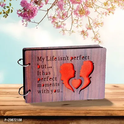 Classic Lifenotperfect Wooden Photo Album Scrap Book With 10 Butterfly 3D Acrylic Sticker 40 Pages Plus 2 Glitter Golden Paper Sheets-thumb4