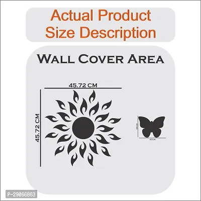 Classic Sun Black 10 Butterfly-Cp242 Acrylic Mirror Wall Sticker|Mirror For Wall|Mirror Stickers For Wall|Wall Mirror|Flexible Mirror|3D Mirror Wall Stickers|Wall Sticker Cp-768-thumb2