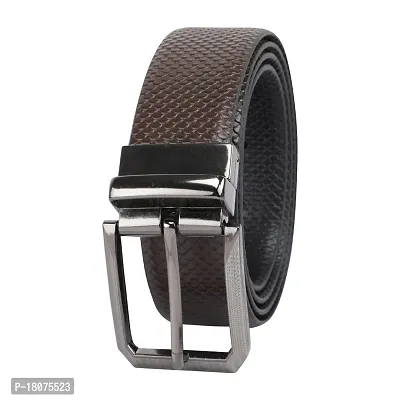 Comfortable Brown Synthetic Leather Slim Belt For Men-thumb0