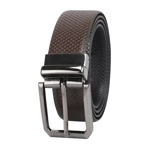 Comfortable Brown Synthetic Leather Slim Belt For Men