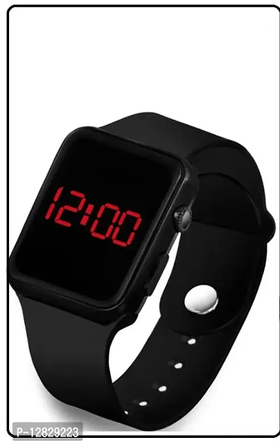 Digital Date and Time Black Touch Band LED Watch-thumb0