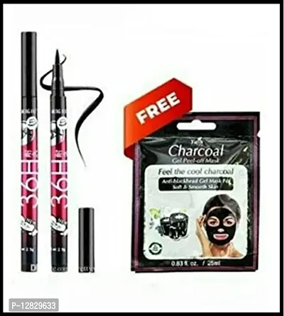 36h eyeliner + charcoal peel off mask free