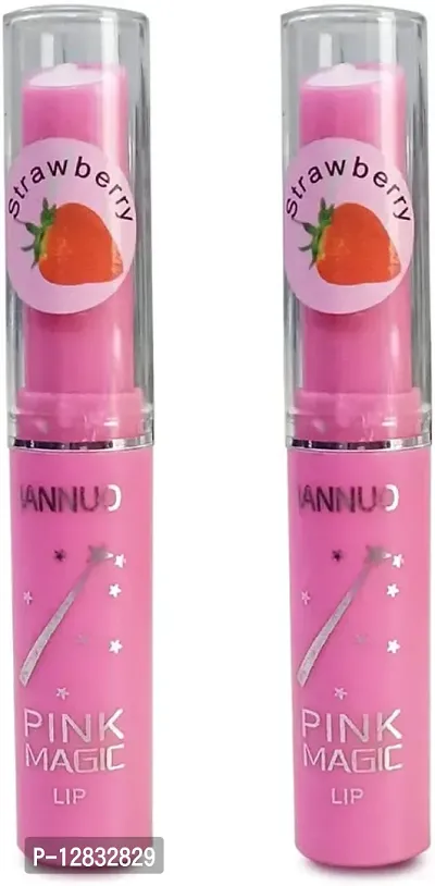 ink Magic Lip Balm for Dry  Chapped Lips Glossy Strawberry Flavor Lipbalm 9.0g - Pack of 2