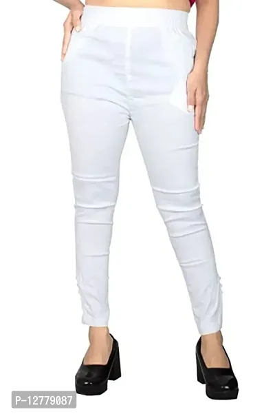 Stylish Fancy Rayon Slub Stretchable Regular Fit Solid Cigarette Pant For Women