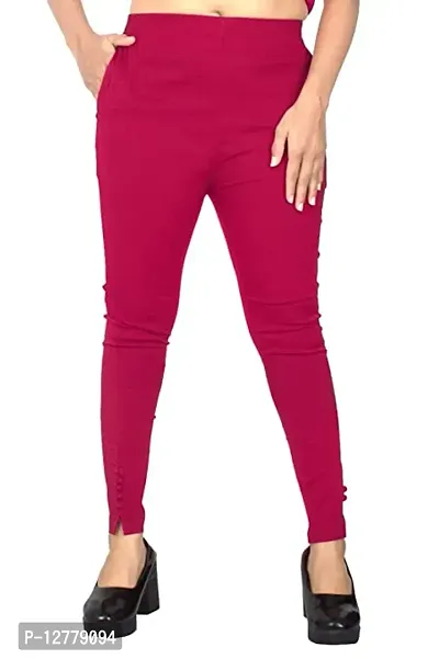 Stylish Fancy Rayon Slub Stretchable Regular Fit Solid Cigarette Pant For Women-thumb0