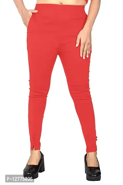 Stylish Fancy Rayon Slub Stretchable Regular Fit Solid Cigarette Pant For Women-thumb0