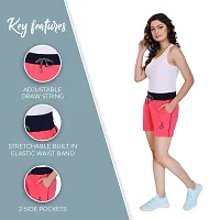 STYLEAONE Women's Cotton Pink, Dark Blue Regular Shorts (L, Dark Green)-thumb2