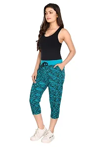 StyleAOne Women Printed Cotton Black White Capri for Women-thumb3