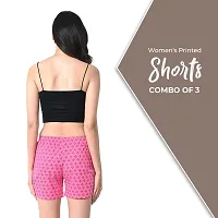 StyleAOne Women's Cotton Printed Multi-Coloured Shorts - Pack of 3-thumb1