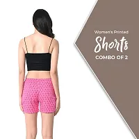 STYLEAONE Women's Cotton Printed Multi-Coloured Shorts - Pack of 2-thumb1
