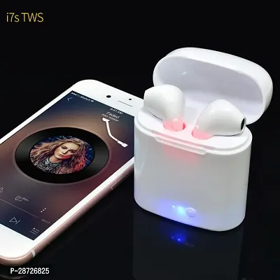 i7s TWS Bluetooth Wireless Earphones Buds With Mic White