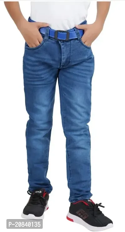 Stylish Blue Denim Solid High-Rise Jeans For Men-thumb0