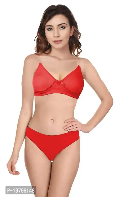 Buy She wears Wirefree Non-Padded T-Shirt Bra Panty Set with
