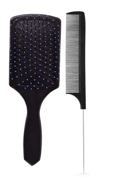 Hair Brush- Square Paddle Hair Brushes For Women Men And Kids Make Thin Long Curly Hair Health And Massage Scalp Brush And Detangler Tail Comb Hair Brush Set