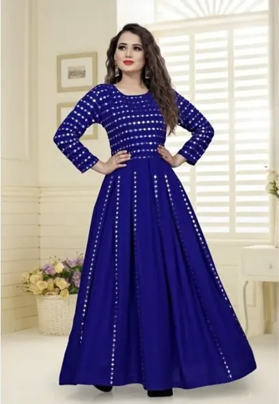 Rayon Embellished Indo-Western Gowns
