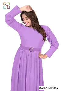 Sahiba Gown With Pleats and Belt (Lavender)-thumb2