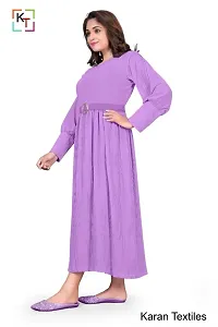 Sahiba Gown With Pleats and Belt (Lavender)-thumb3