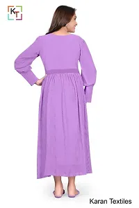 Sahiba Gown With Pleats and Belt (Lavender)-thumb4