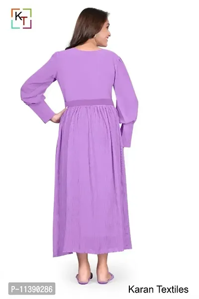 Sahiba Gown With Pleats and Belt (Lavender)-thumb5