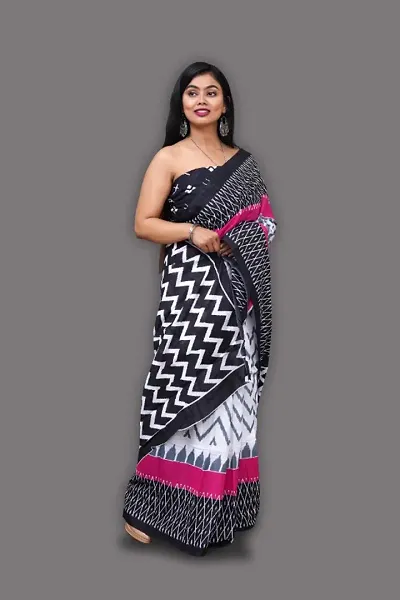 Trendy Ikat Saree with Blouse piece