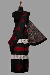 Trendy Cotton Printed Ikat Saree with Blouse piece-thumb3