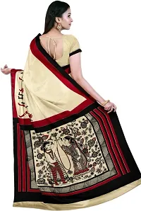 Trendy Cotton Printed Ikat Saree with Blouse piece-thumb1