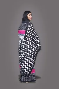 Trendy Cotton Printed Ikat Saree with Blouse piece-thumb2