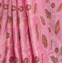 Elegant Pink Satin Saree with Blouse piece For Women-thumb2