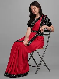 Elegant Red Art Silk Saree with Blouse piece For Women-thumb2