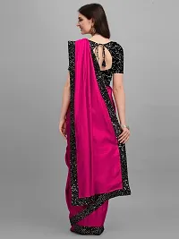 Elegant Pink Art Silk Saree with Blouse piece For Women-thumb1